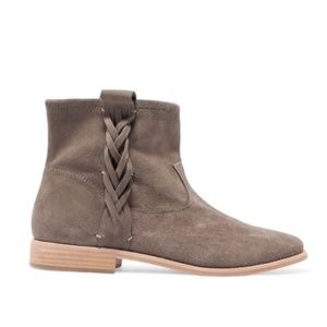 SOLUDOS  Gray Braided Suede Ankle Boots Suede
